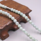 Natural Jade Beads Necklace 5.5mm Round Beads Chain 20inchL