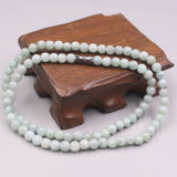 Natural Jade Beads Necklace 5.5mm Round Beads Chain 20inchL