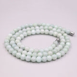 Natural Jade Beads Necklace 5.5mm Round Beads Chain 20inchL