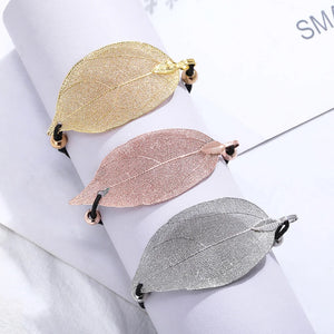 Leaf Charm Bracelet Silver Jewelry for Women