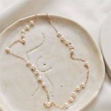 Natural Pearl Necklace 14K Filled Choker Pendant Collier Femme Boho Jewelry