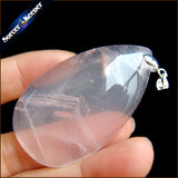 Rose Quartz Crystal Pendant Necklace for Women