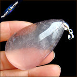 Rose Quartz Crystal Gem Stone Pendant Necklace for Women