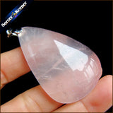 Rose Quartz Crystal Beads Pendant Necklace for Women