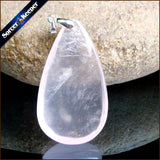 Rose Quartz Crystal Gem Stone Pendant Necklace for Women
