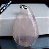 Rose Quartz Crystal Pendant Necklace for Women's Jewelry