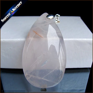 Rose Quartz Crystal Pendant Necklace for Women