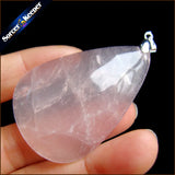 Rose Quartz Crystal Beads Pendant Necklace for Women