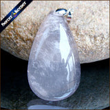 Rose Quartz Crystal Gem Stone Pendant Necklace for Women