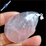 Rose Quartz Gemstone Pendant Necklace for Women's Jewelry
