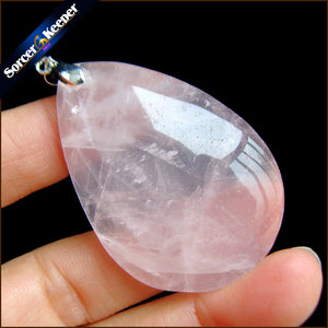 Rose Quartz Gemstone Pendant Necklace for Women's Jewelry
