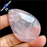 Rose Quartz Gemstone Pendant Necklace for Women's Jewelry