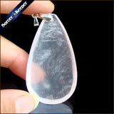 Rose Quartz Crystal Gem Stone Pendant Necklace for Women