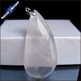 Rose Quartz Crystal Pendant Necklace for Women