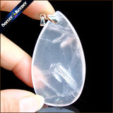 Rose Quartz Crystal Pendant Necklace for Women