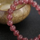 Genuine Red Strawberry Crystal Stretch Bead Bracelet 6/8/10/12mm