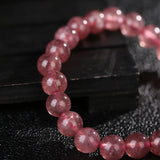 Genuine Red Strawberry Crystal Stretch Bead Bracelet 6/8/10/12mm