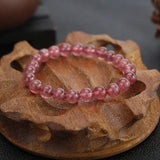 Genuine Red Strawberry Crystal Stretch Bead Bracelet 6/8/10/12mm