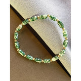 Green Stone Beads Stretch Bracelet for Women