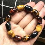 Natural Tiger's Eye Bracelet Colorful Crystal Beads Stretch Jewelry AAAAA