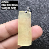Natural Yellow Amber Pendant Crystal Luck Gift Silver Necklace