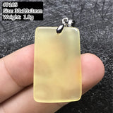Natural Yellow Amber Pendant Crystal Luck Gift Silver Necklace