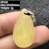 Natural Yellow Amber Pendant Crystal Luck Gift Silver Necklace