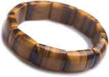 Natural Yellow Tiger's Eye Bracelet Stretch Beads Cat Eye Gemstone AAAAA
