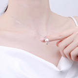 Natural Pearl Pendant, 925 Silver Necklace Girl Birthday Gift