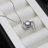 Natural Pearl Pendant, 925 Silver Necklace Girl Birthday Gift
