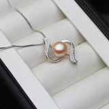 Natural Pearl Pendant, 925 Silver Necklace Girl Birthday Gift