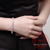 925 Silver Twist Round Chain Bracelet Bangle