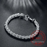 925 Silver Twist Round Chain Bracelet Bangle