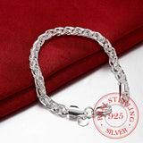 925 Silver Twist Round Chain Bracelet Bangle
