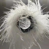 Ostrich Feather Cuffs Wrist Sleeve Furry Feather Snap Bracelet