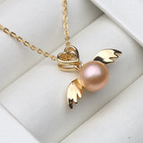 Real Pearl Necklace 925 Silver Jewelry Women Wedding Freshwater Pearl Pendants