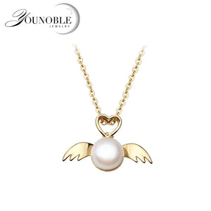 Real Pearl Necklace 925 Silver Jewelry Women Wedding Freshwater Pearl Pendants