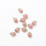 Copper Metal Charms Resin Strawberry Charms 2pcs/lot DIY Jewelry Making Finding