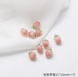 Copper Metal Charms Resin Strawberry Charms 2pcs/lot DIY Jewelry Making Finding