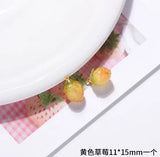Copper Metal Charms Resin Strawberry Charms 2pcs/lot DIY Jewelry Making Finding
