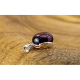 925 Silver Red Garnet Pendant Natural Gemstone Charm