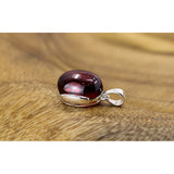 925 Silver Red Garnet Pendant Natural Gemstone Charm