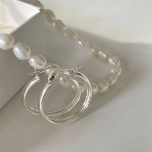 925 Sterling Silver Circle Hoop Earrings Women's Ear Jewelry Minimalist