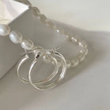 925 Sterling Silver Circle Hoop Earrings Women's Ear Jewelry Minimalist