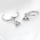925 Silver CZ Geometric Earrings Fine Jewelry Gift