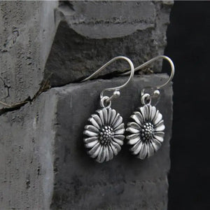925 Sterling Silver Daisy Drop Earrings Pendants for Women