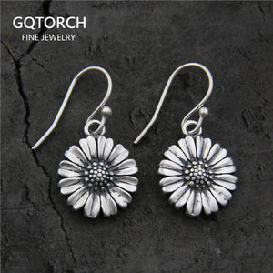 925 Sterling Silver Daisy Drop Earrings Pendants for Women
