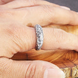 Vintage Flower Zircon Silver Ring for Women 925 Sterling Thai Jewelry