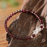 925 Silver Garnet Bracelet Pixiu Shape for Men and Women