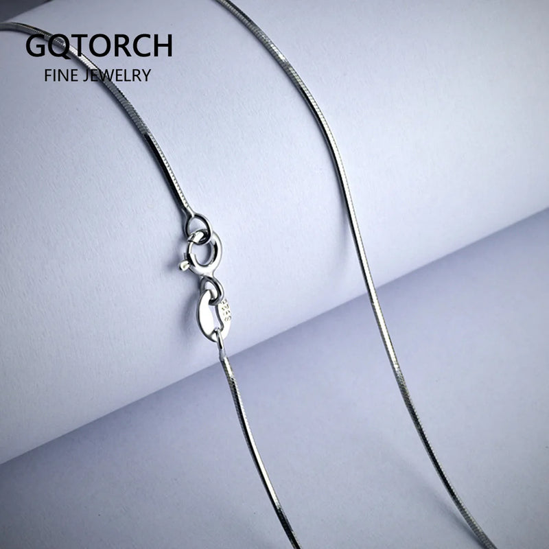 925 Sterling Silver Snake Chain Choker Necklace 16' 18'